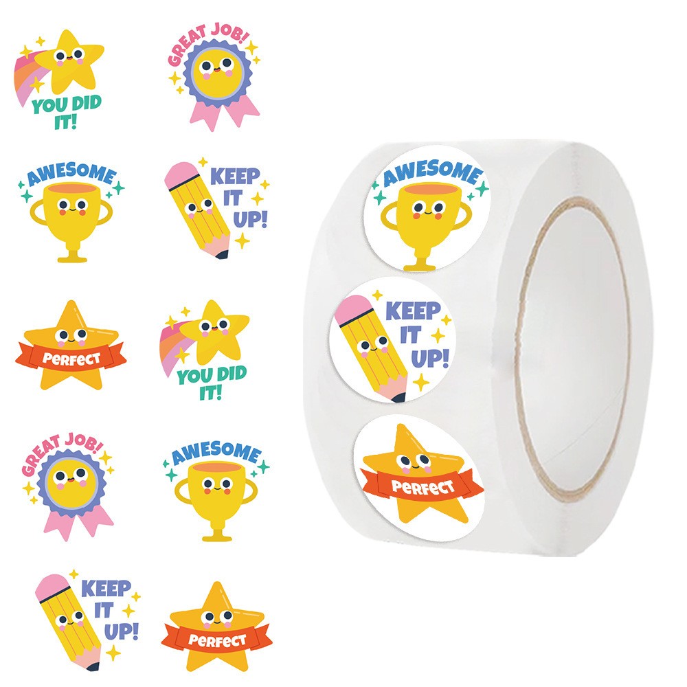 Pet Supplies Rewards - 500 Buah Gulungan Stiker Hadiah Bintang,