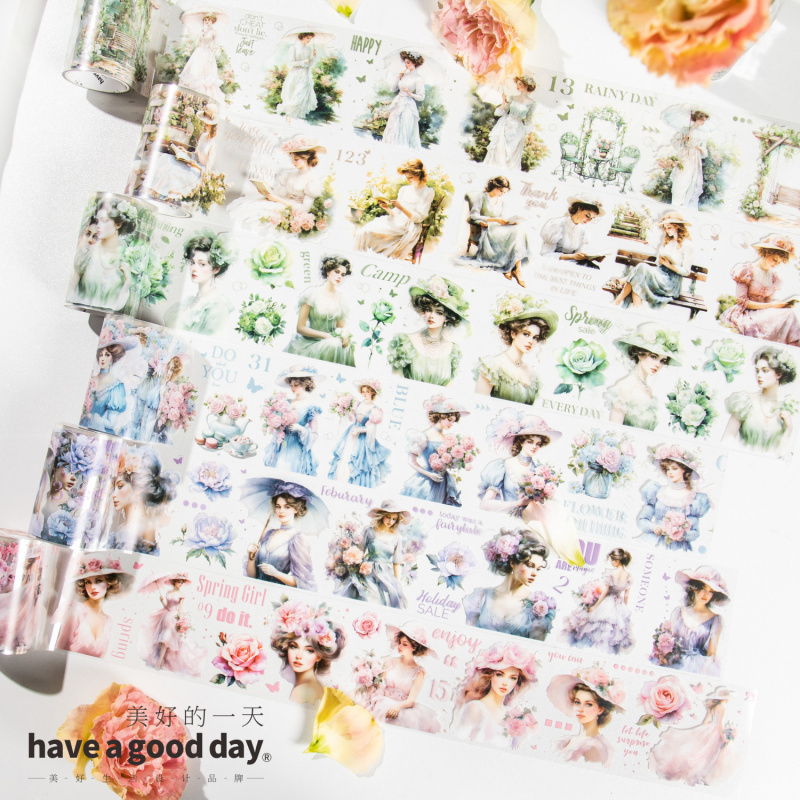 Pet Supplies Young - 1Rol/6X200Cm Stiker Pita Karakter Wanita Muda