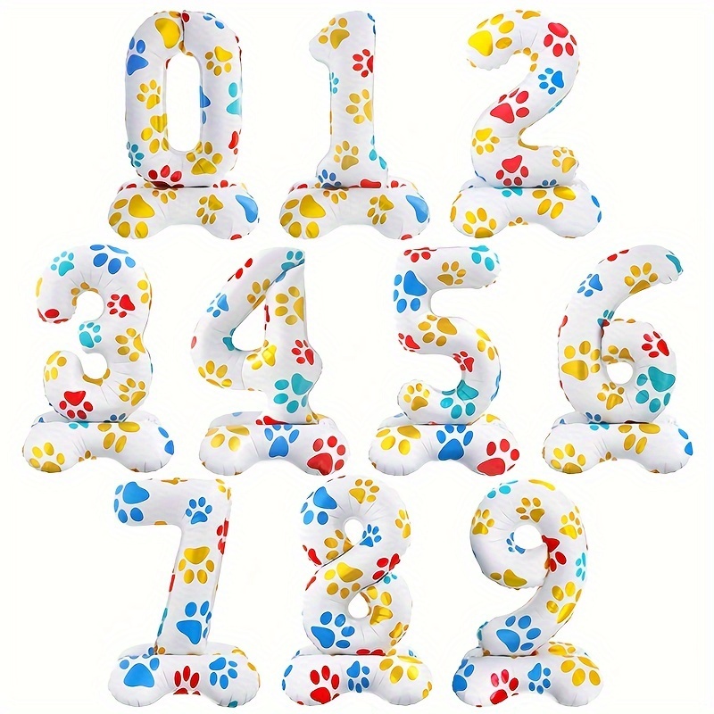 Pet Supplies App - 1 Buah Balon Angka Berdiri Putih